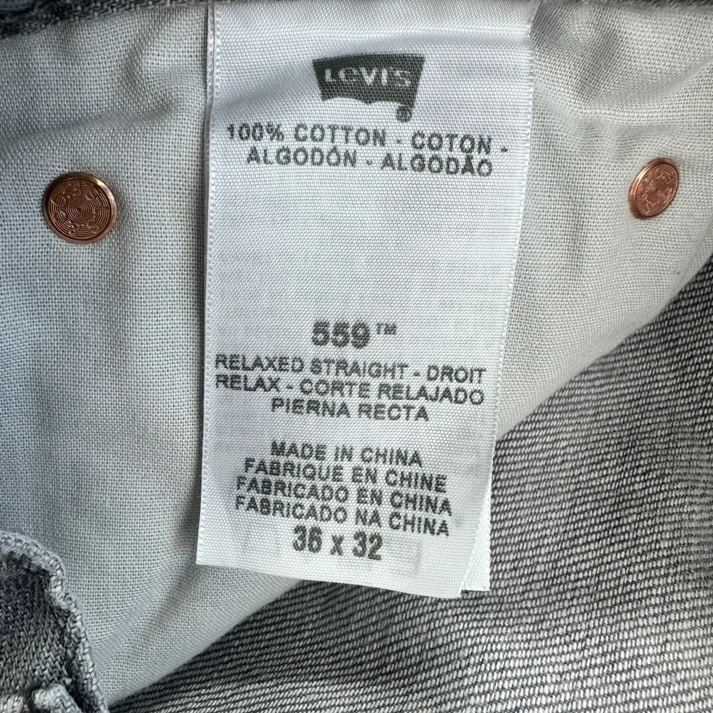 VTG Levi's Jeans 559 Men's 36x32 Grey Denim Relaxed‎ Y2K Loose Skater 00s Work